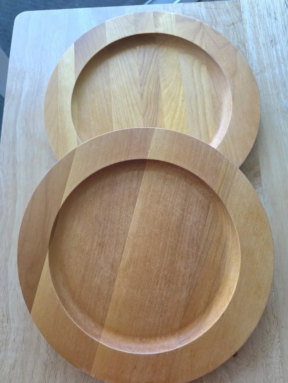 Vintage Williams Sonoma John McLeod Wooden Plates Set 2